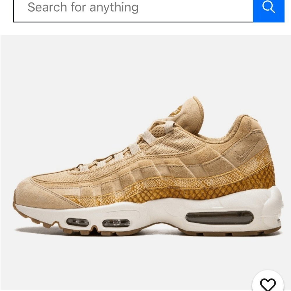 Nike Air Max 95 Vachetta Tan Snake Mens Sneakers 924478-201 Size 12